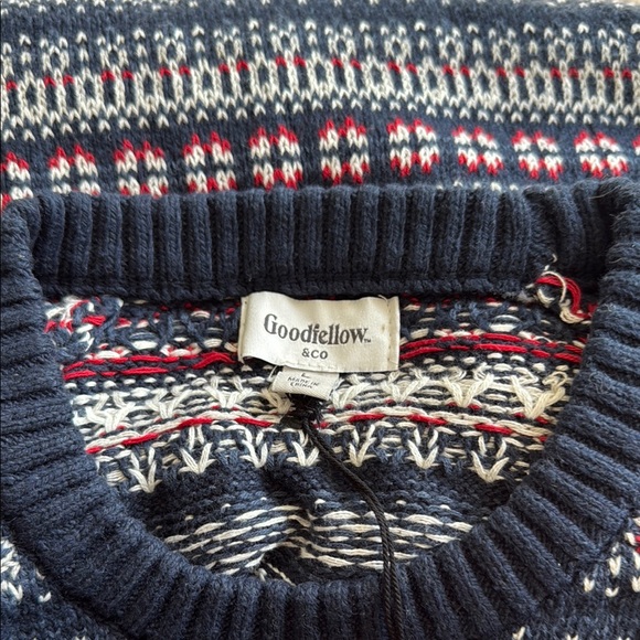 Goodfellow & Co Black and White Crewneck Sweater with Nordic Pattern - Picture 13 of 13